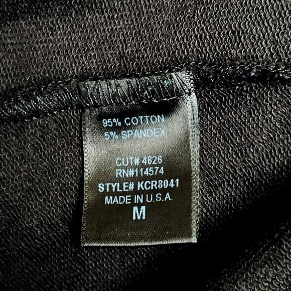 Black One-Button Cotton Stretch Blazer — Made in USA — Pleione Size M - Picture 8 of 12